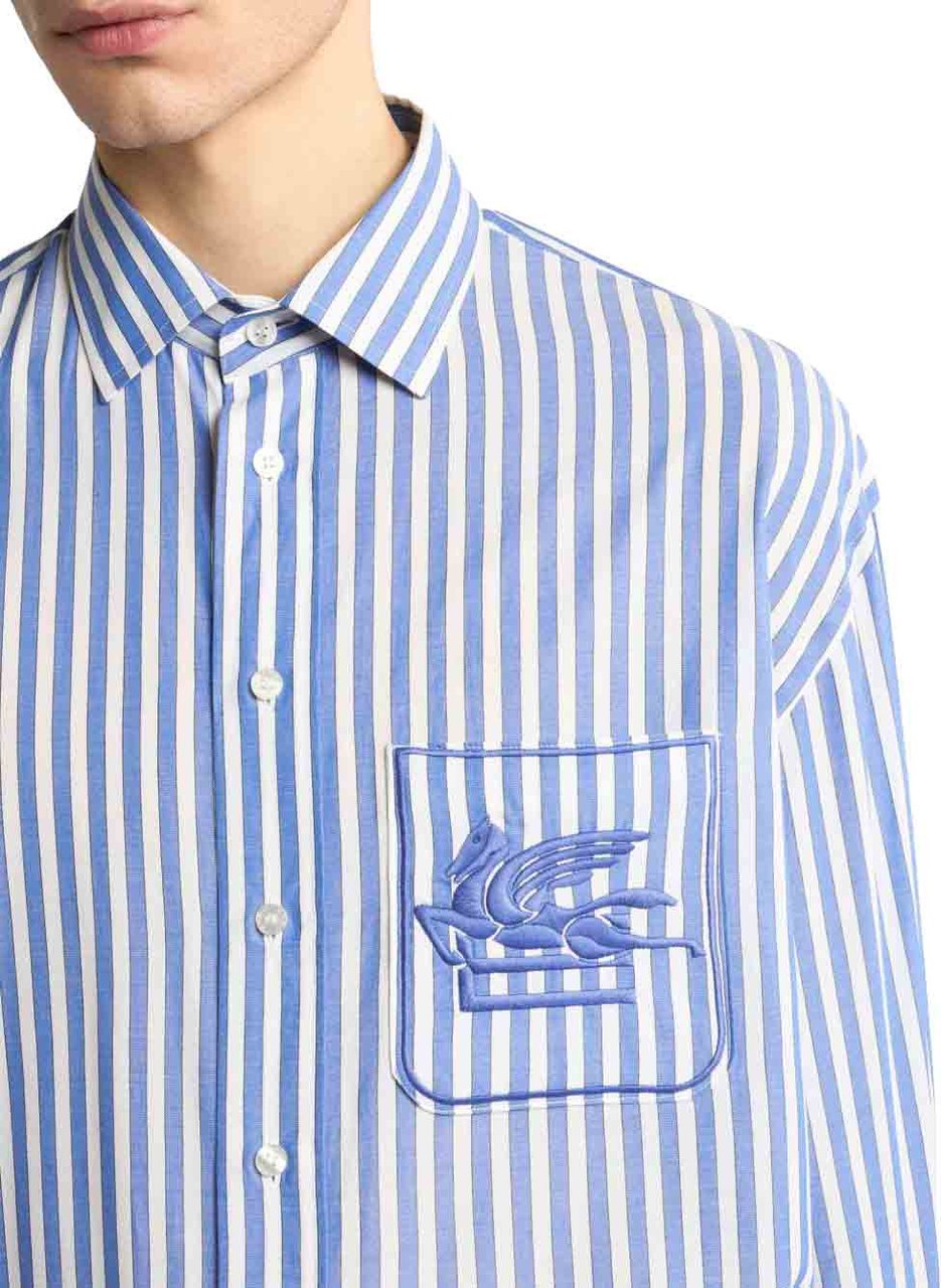 Etro Shirts Light Blue Lichtblauw