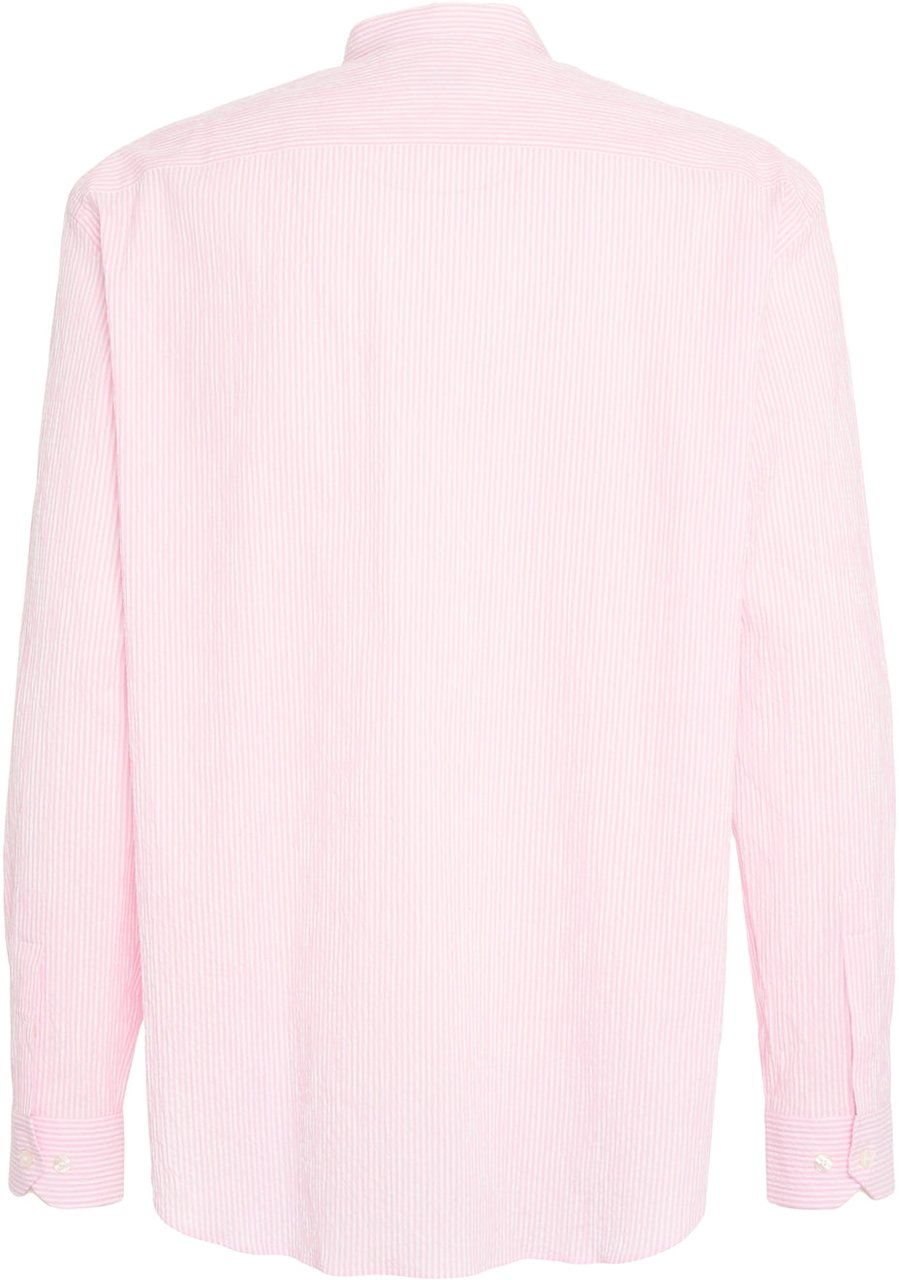 Etro Striped shirt with logo embroidery Roze
