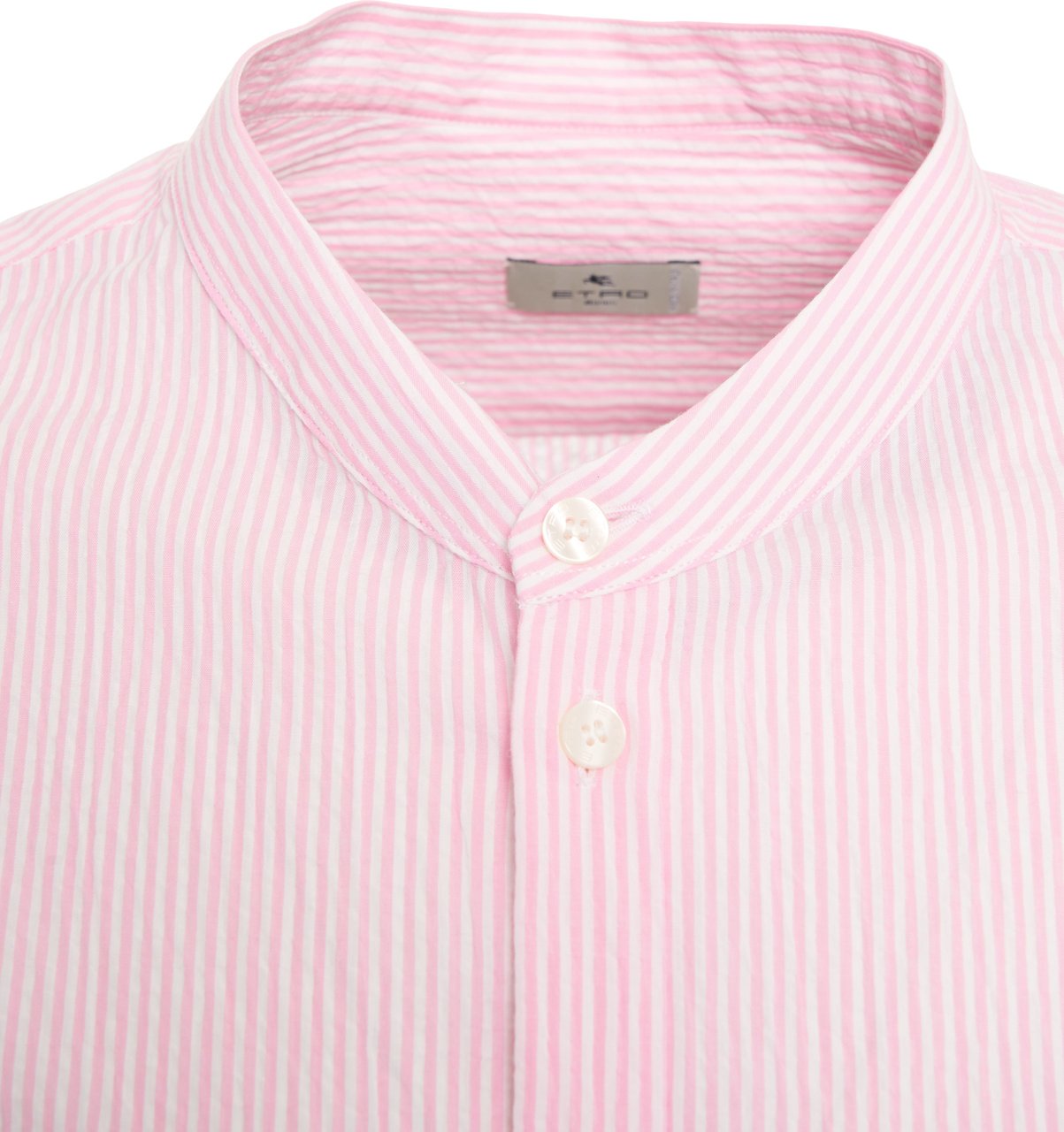 Etro Striped shirt with logo embroidery Roze