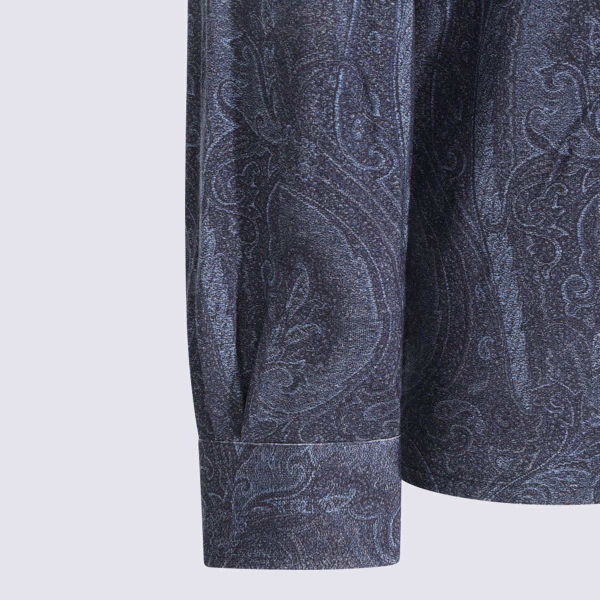 Etro Paisley Pattern Long-Sleeve Shirt with Classic Collar Grijs