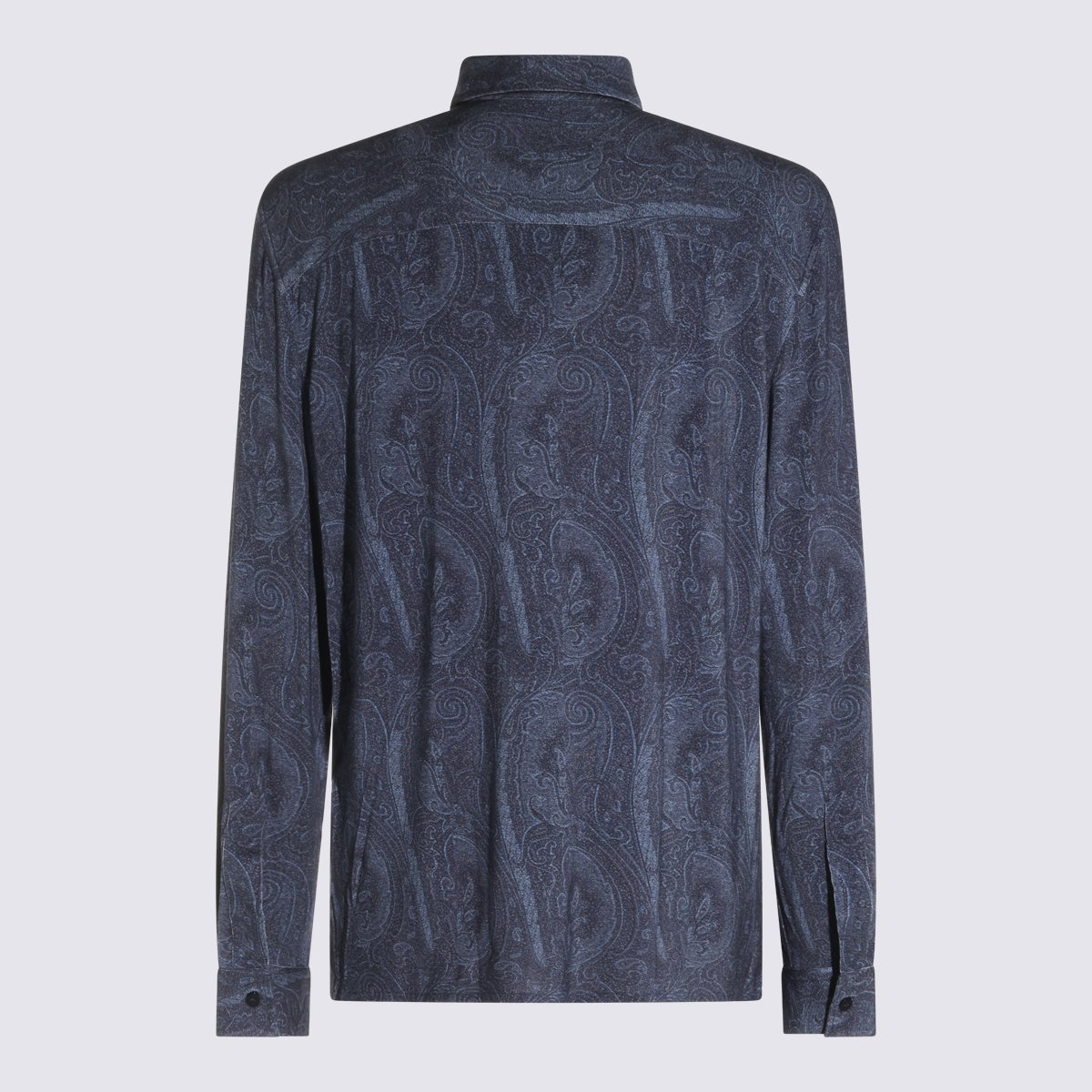 Etro Paisley Pattern Long-Sleeve Shirt with Classic Collar Grijs