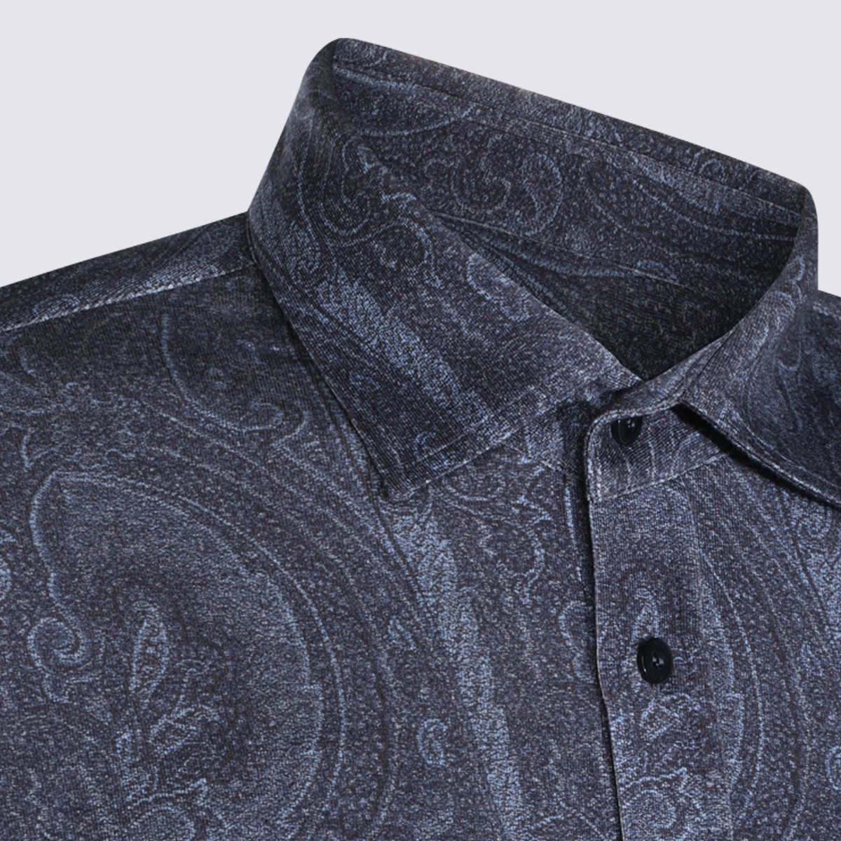 Etro Paisley Pattern Long-Sleeve Shirt with Classic Collar Grijs