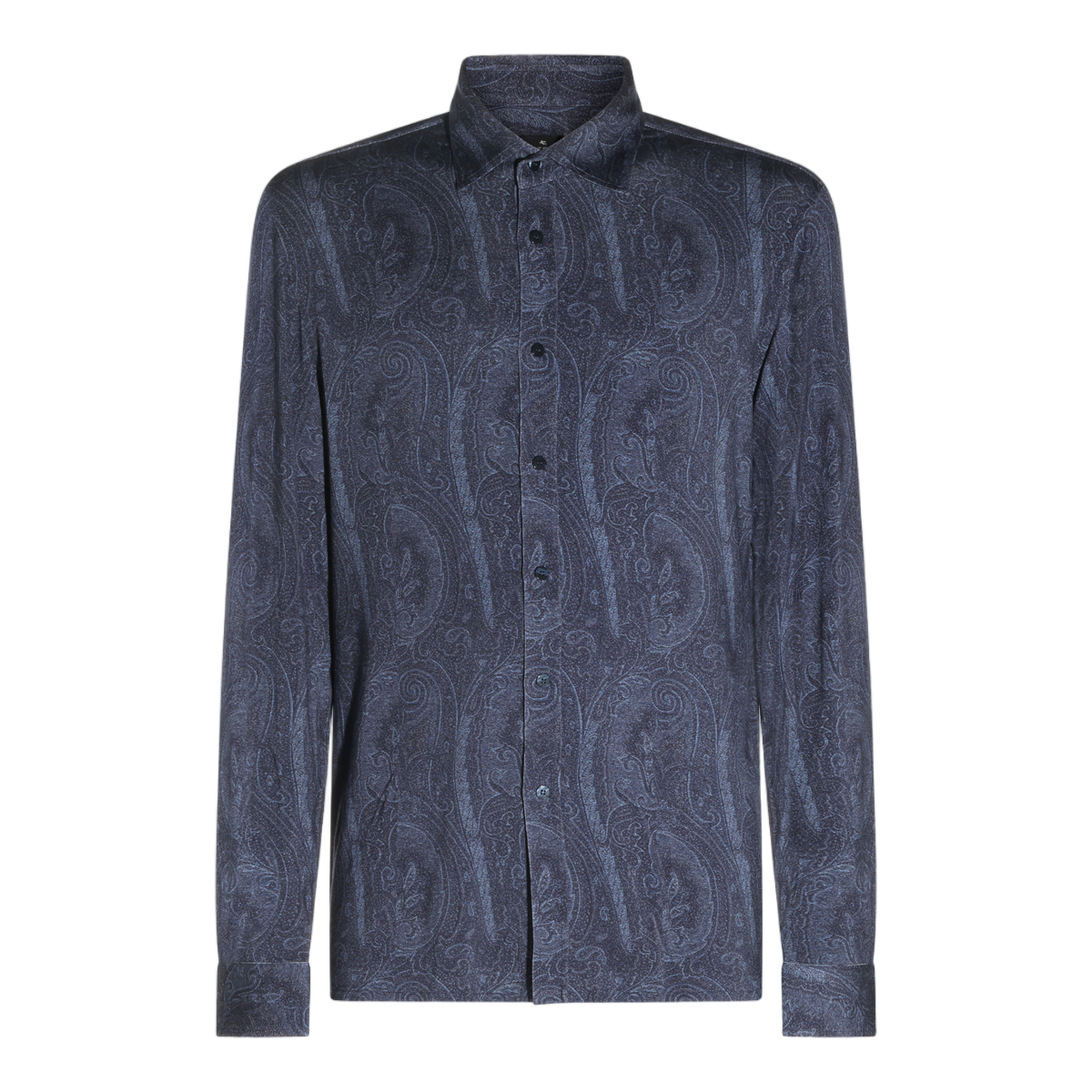 Etro Paisley Pattern Long-Sleeve Shirt with Classic Collar Grijs