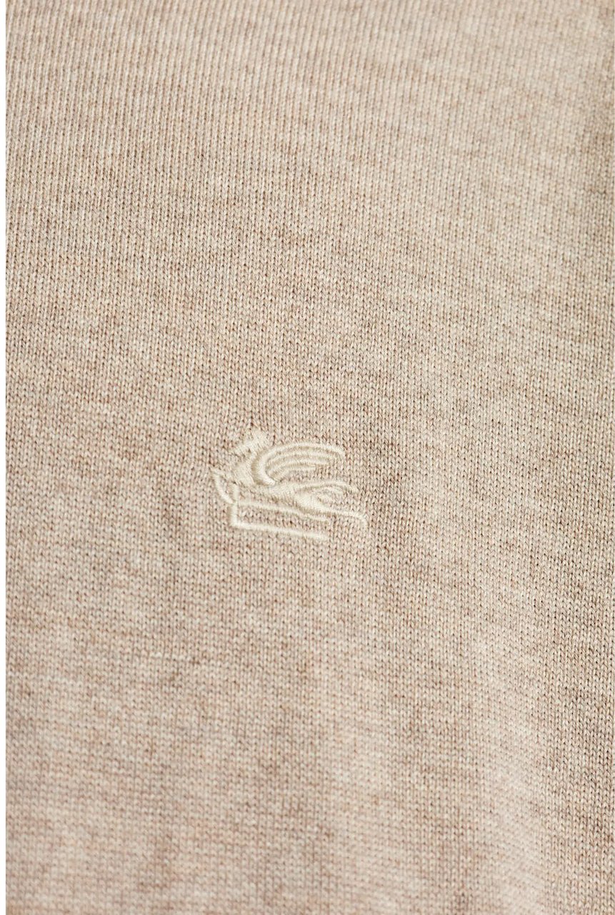 Etro Crew Neck Neutral Beige Wool Sweater Neutraal
