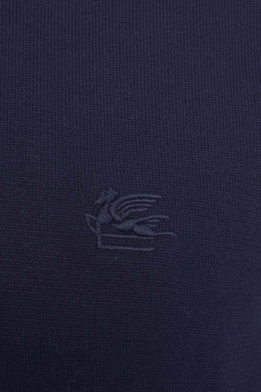 Etro Polo shirt with logo embroidery Blauw