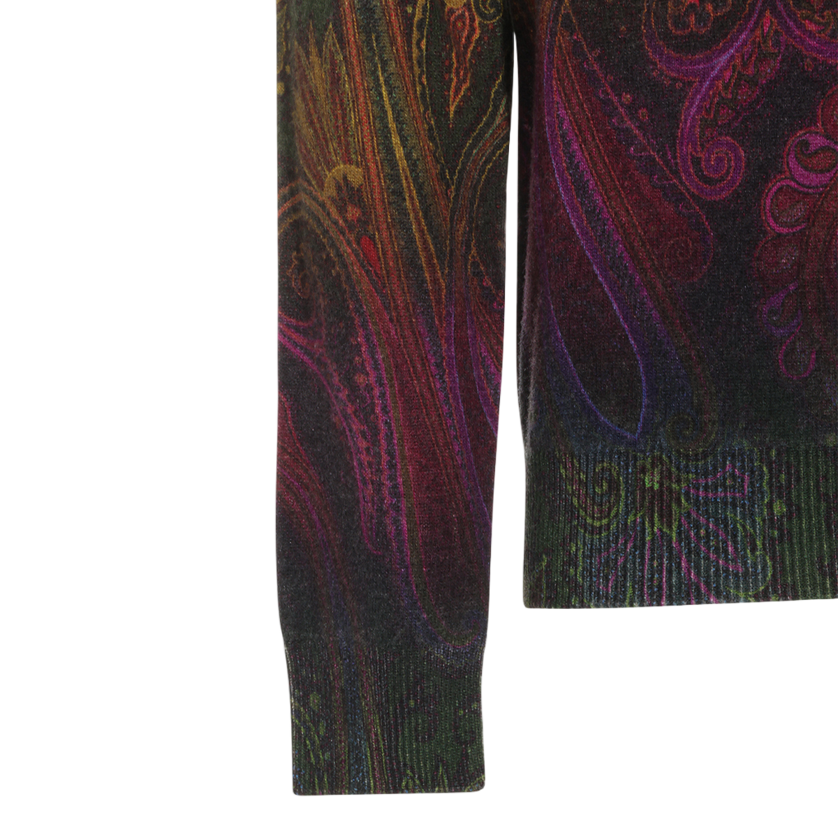Etro Paisley Knit Sweater with High Collar Zwart