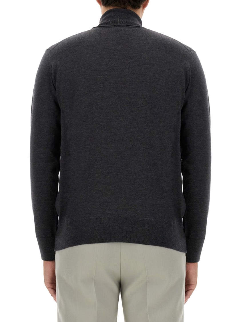 Etro Fitted Grey Wool Turtleneck Grijs