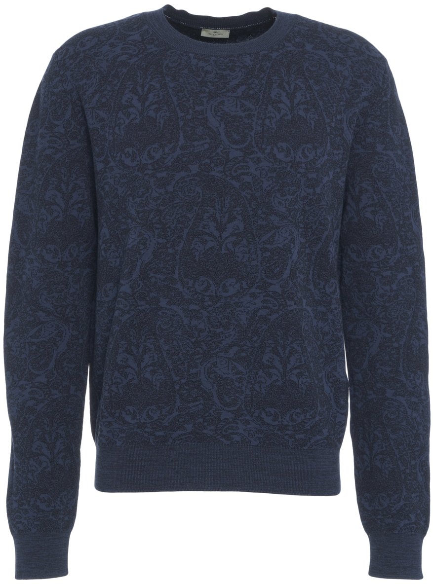 Etro Maglione con motivo Blauw