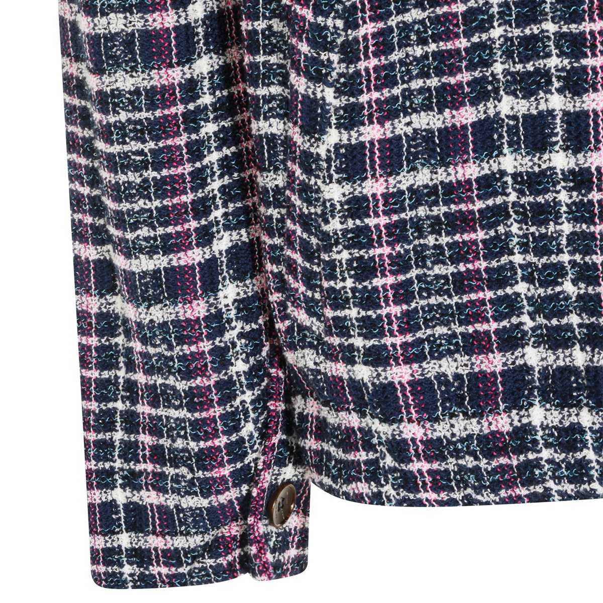 Etro Textured Plaid Jacket with Classic Collar and Chest Pocket Blauw