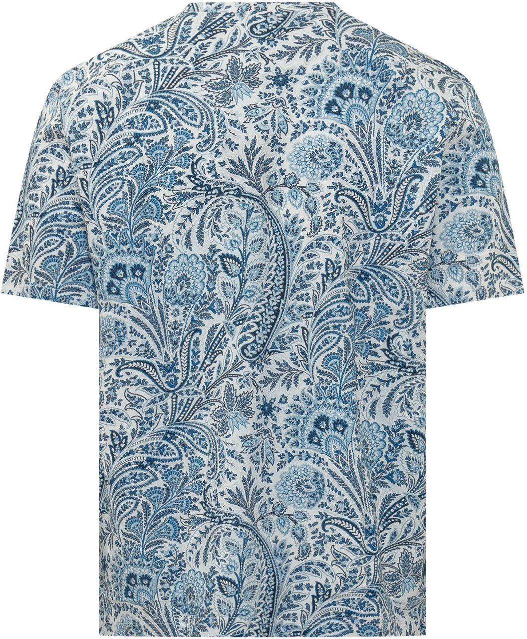 Etro T-shirt Roma con Stampa Paisley Lichtblauw