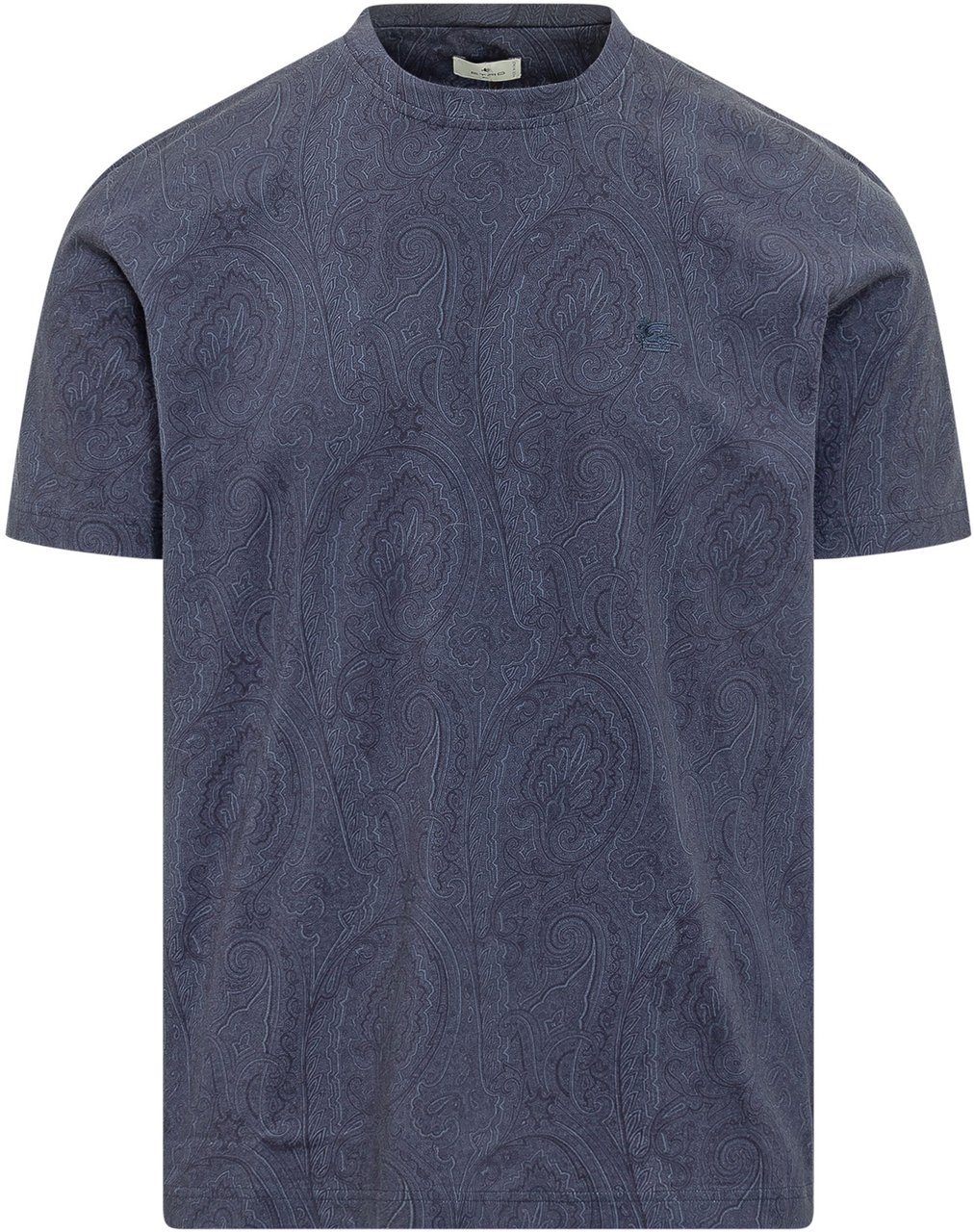 Etro T-shirt Girocollo con Motivo Paisley Navy