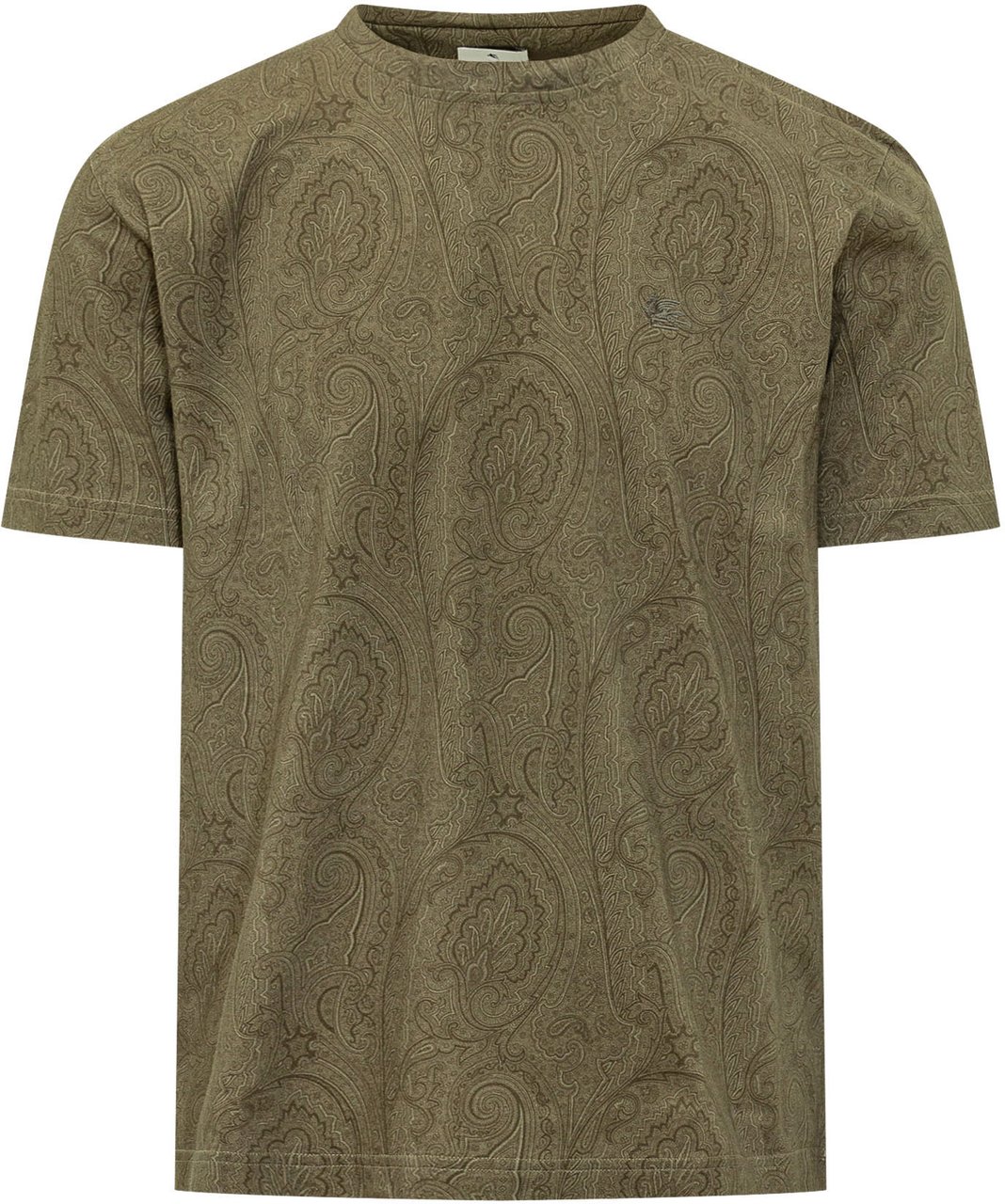 Etro T-Shirt Roma Con Motivo Paisley Donkergroen