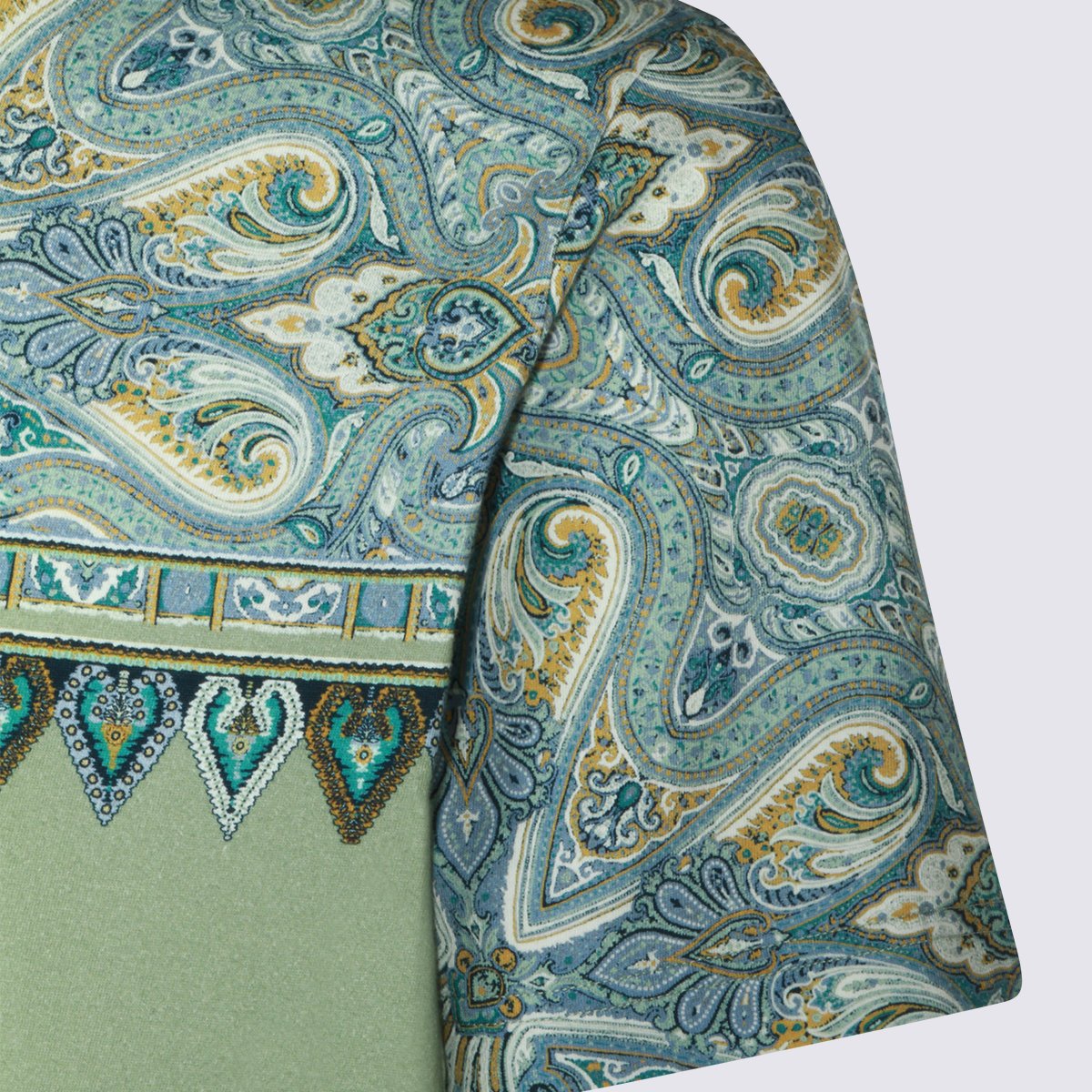 Etro Paisley Patterned Short-Sleeve T-Shirt Groen