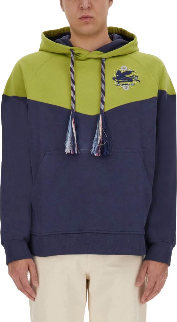 Etro Color-Block Hooded Sweatshirt Groen