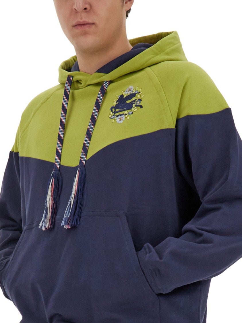 Etro Color-Block Hooded Sweatshirt Groen