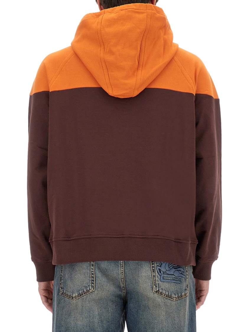 Etro Color-Block Hooded Sweatshirt Oranje