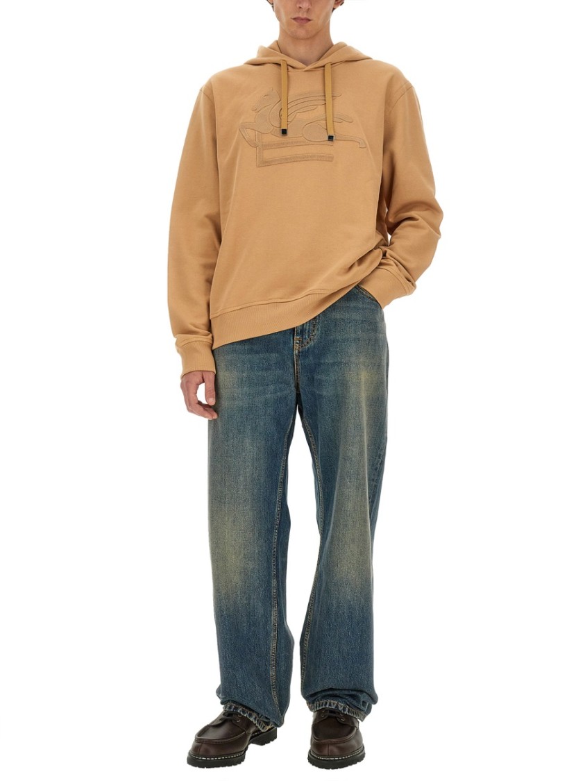 Etro Sweatshirt With Prominent Pegasus Embroidery Neutraal