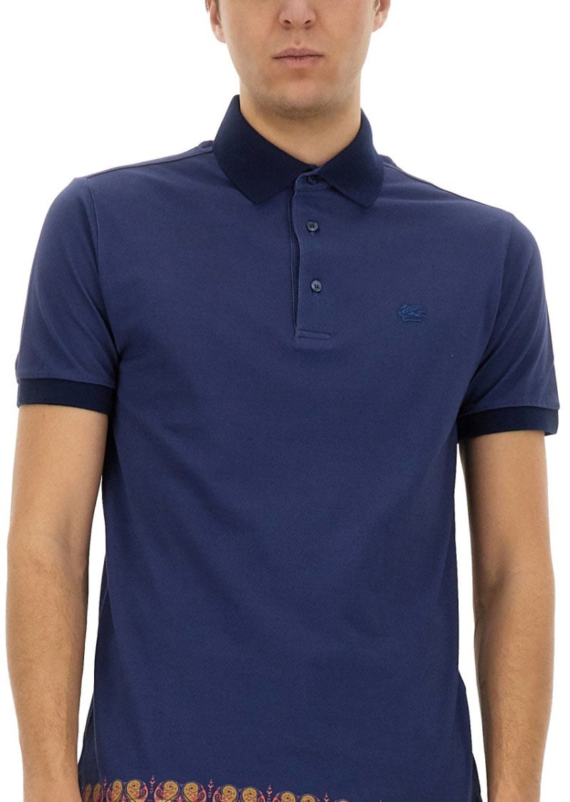 Etro Polo Shirt With Print Blauw