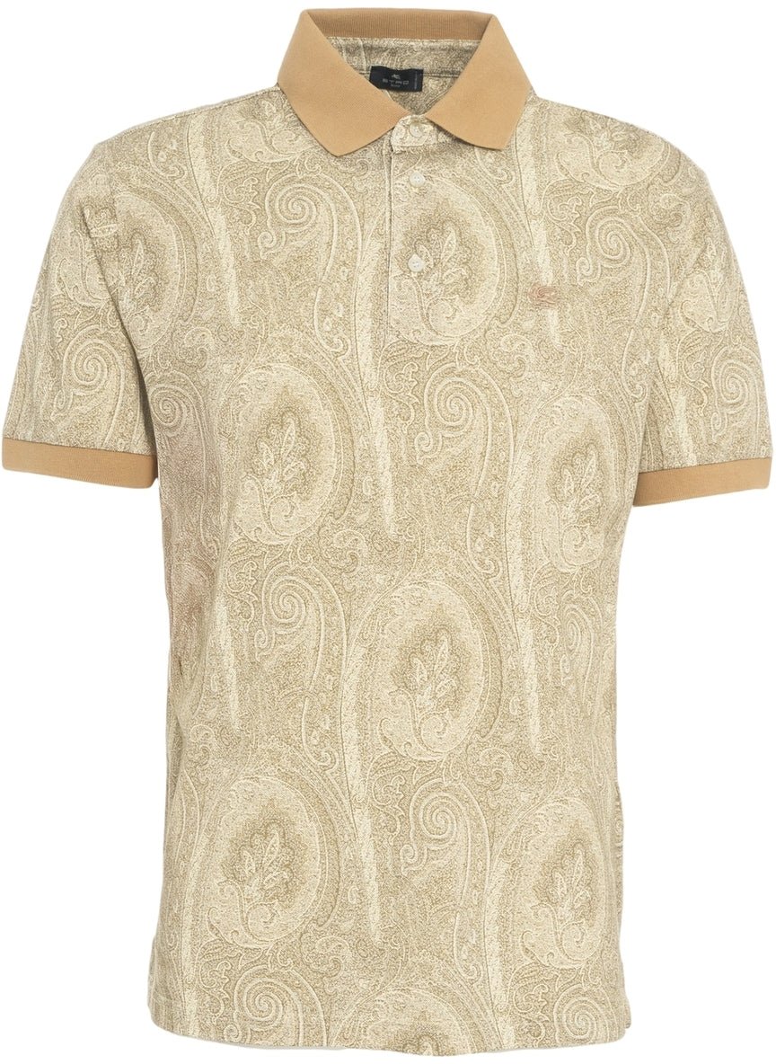 Etro Polo shirt with paisley print Beige