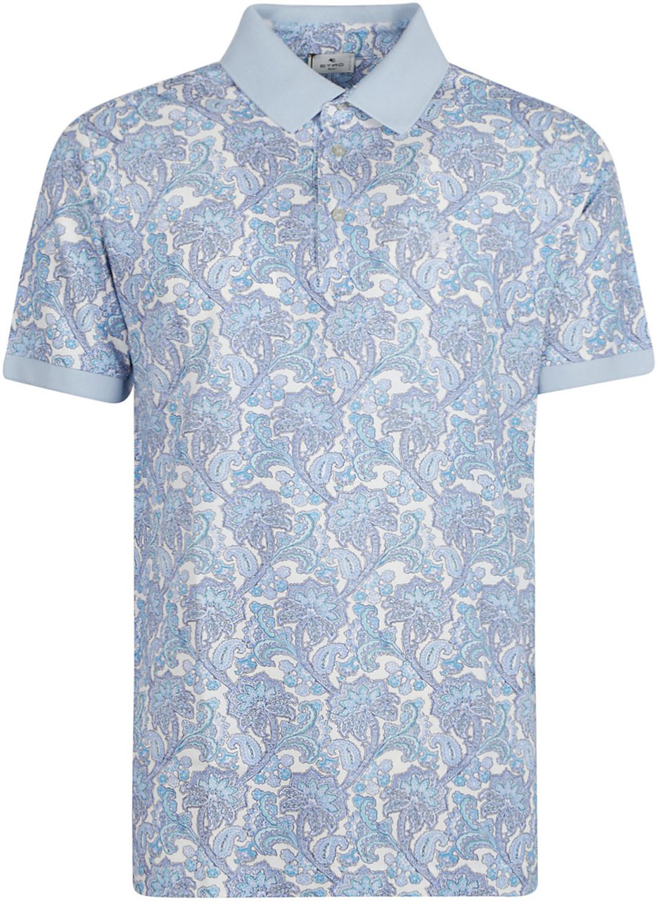 Etro Roma Short Sleeve Polo Shirt White Wit