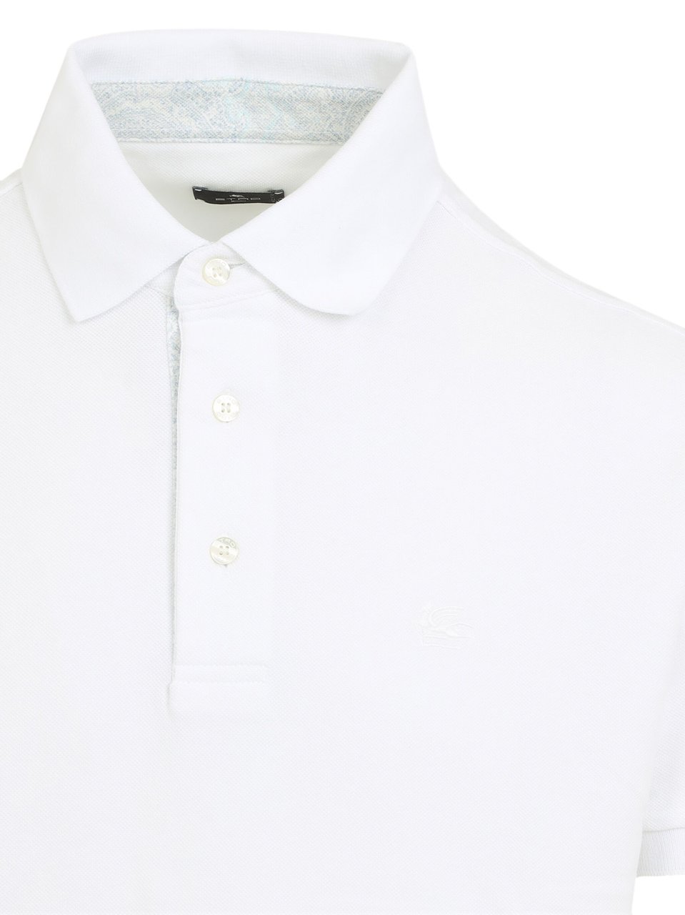 Etro Roma Regular Fit Cotton Logo Polo Wit