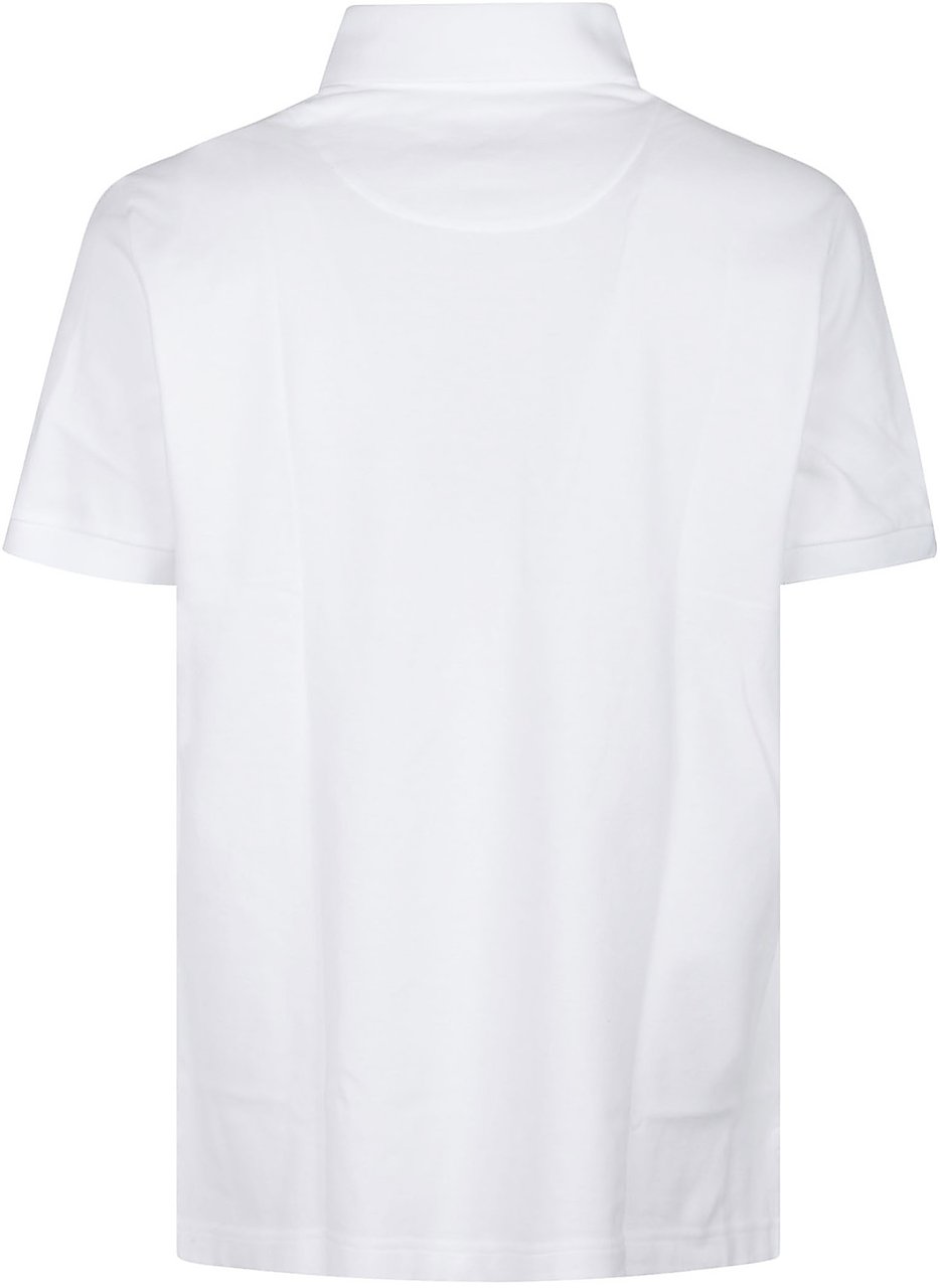 Etro Roma Short Sleeve Printed Details Polo Shirt White Wit