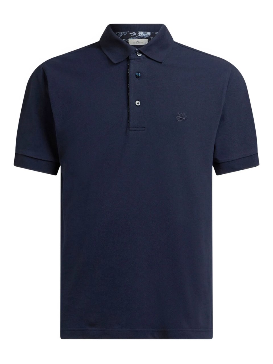 Etro Roma Short-Sleeve Minimalist Logo Polo Shirt Zwart