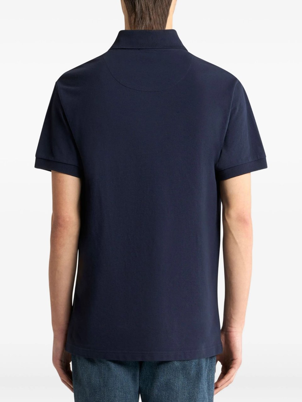 Etro Roma Short-Sleeve Minimalist Logo Polo Shirt Zwart