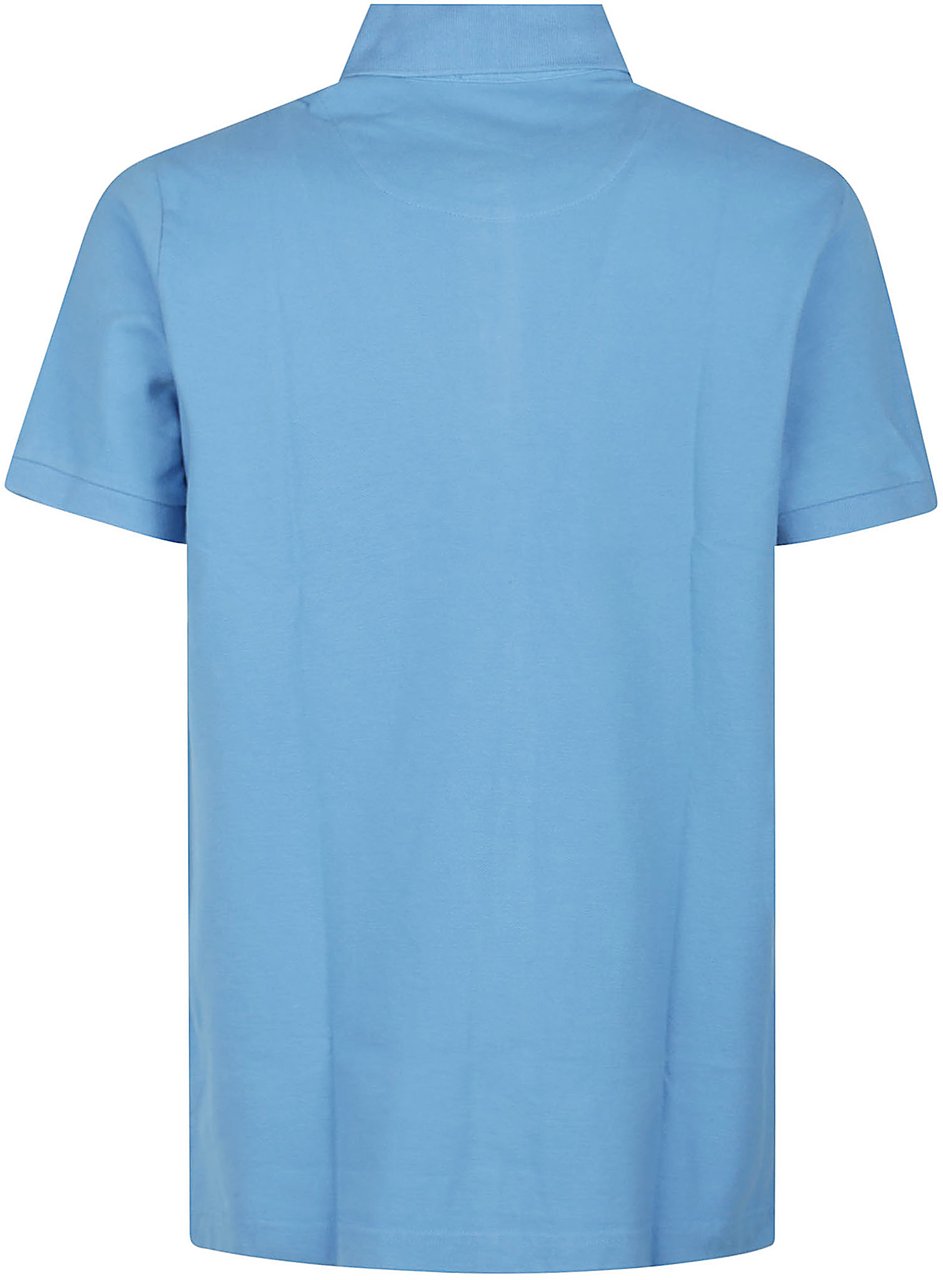 Etro Roma Short Sleeve Printed Details Polo Shirt Blue Blauw