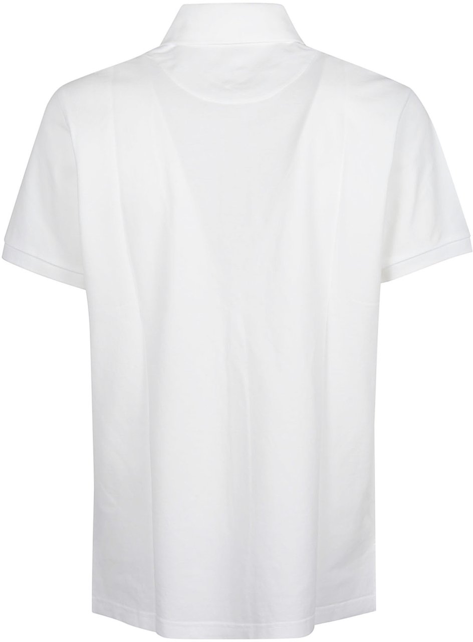 Etro Short Sleeve Plain Pegaso Embroidery Logo Roma Polo Shirt White Wit