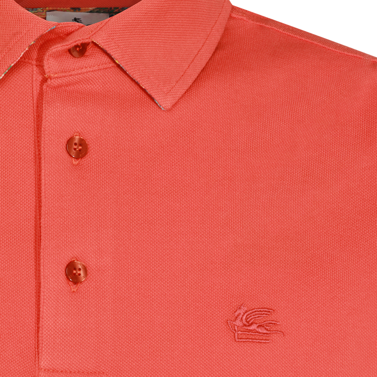 Etro Classic Short-Sleeved Polo Shirt with Embroidered Logo Rood