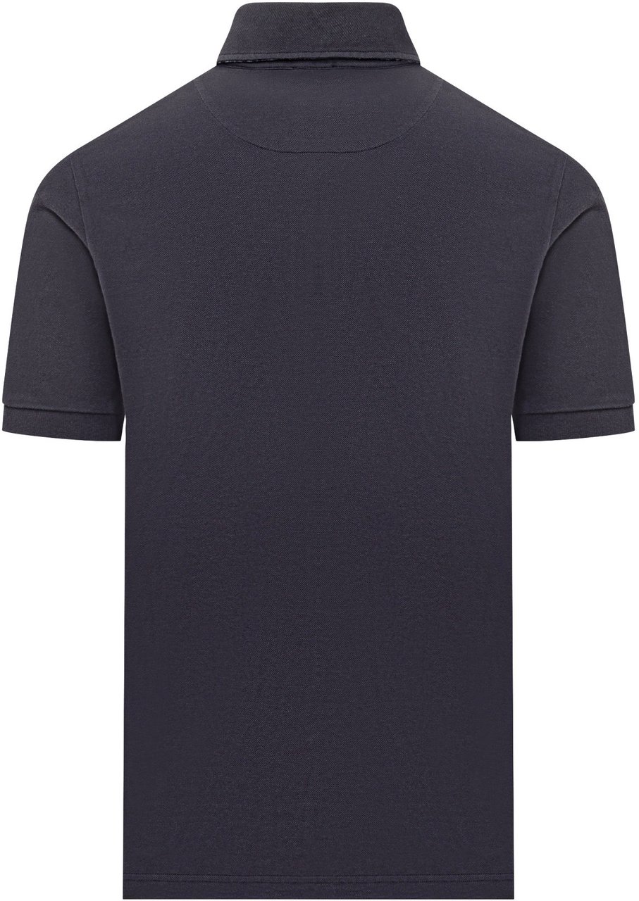 Etro Polo Manica Corta con Design Essenziale Navy