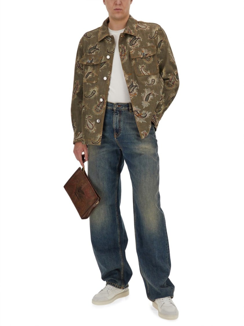 Etro Faded Wash Denim Jeans Grijs