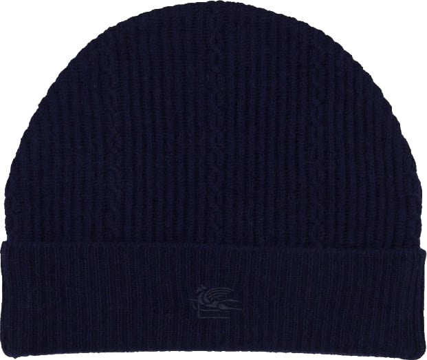 Etro Ribbed Beanie Hat Zwart