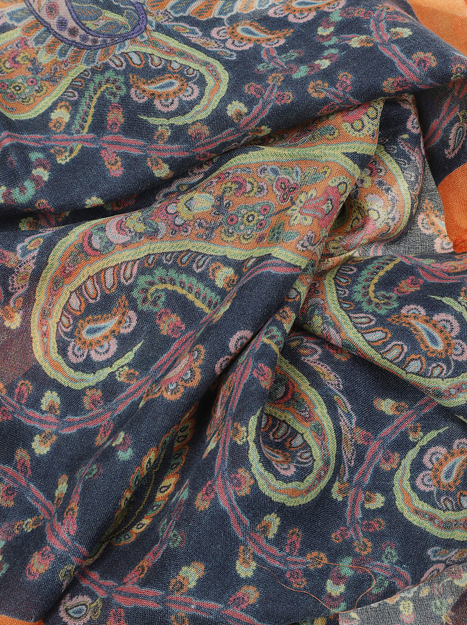 Etro Tosca Scarf Blue Blauw
