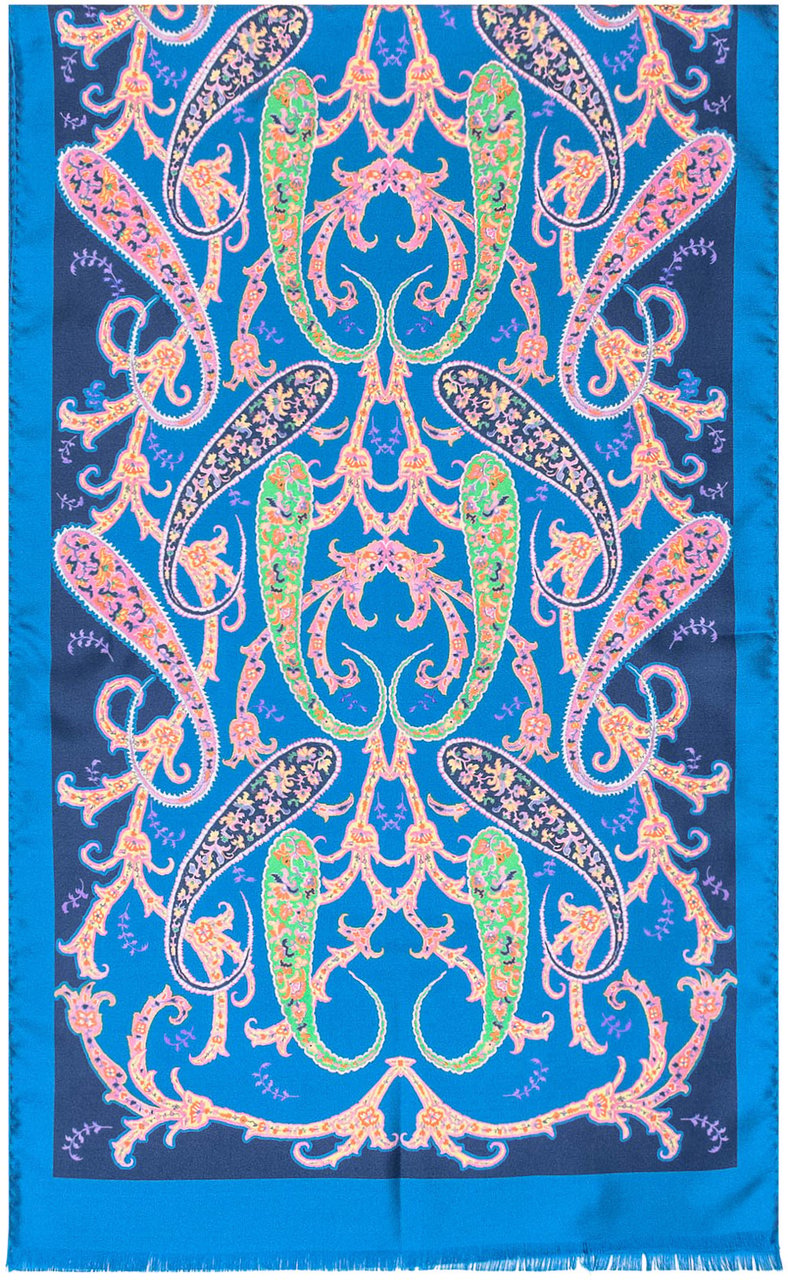 Etro Sciarpa con Motivo Paisley Blauw