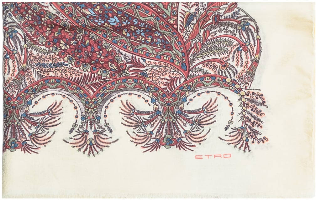 Etro Foulard Paisley in Tessuto Morbido Beige