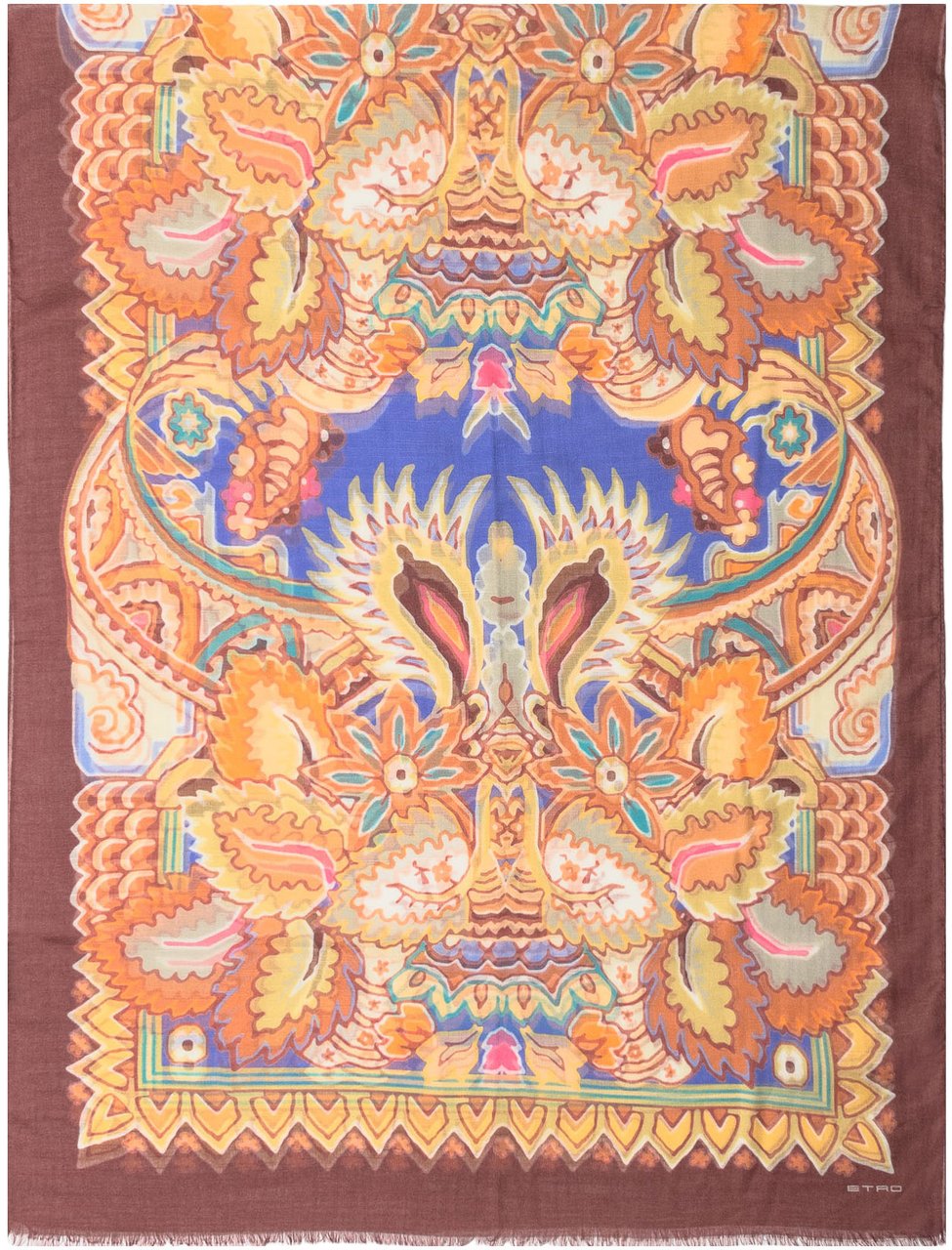 Etro Foulard Paisley in Tessuto Leggero Oranje