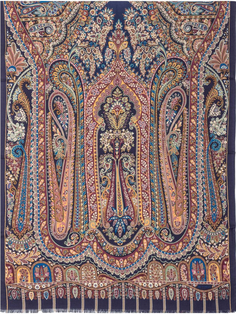 Etro Foulard Paisley in Tessuto Leggero Blauw