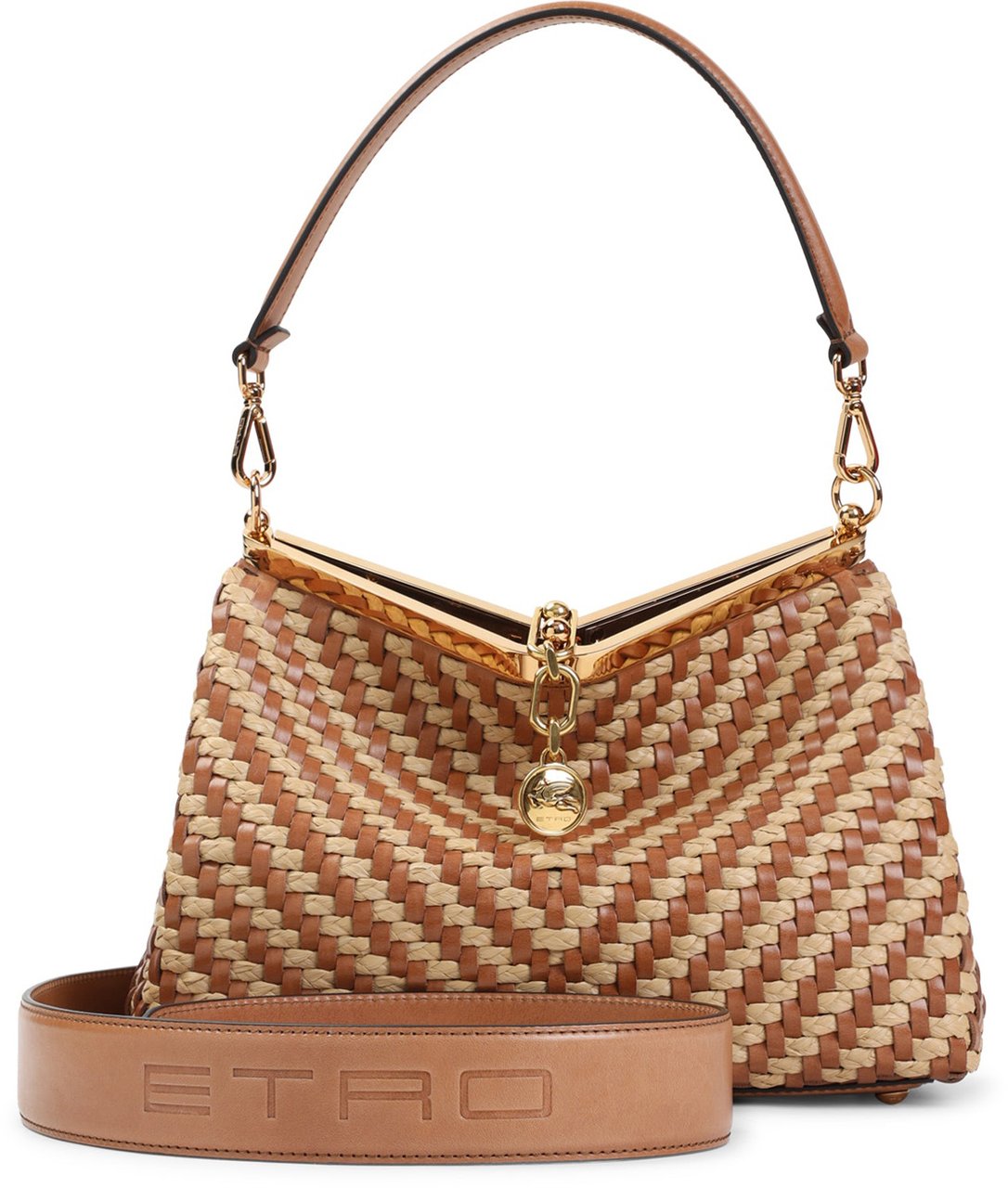 Etro Vela M Rafia Shoulder Bag Divers