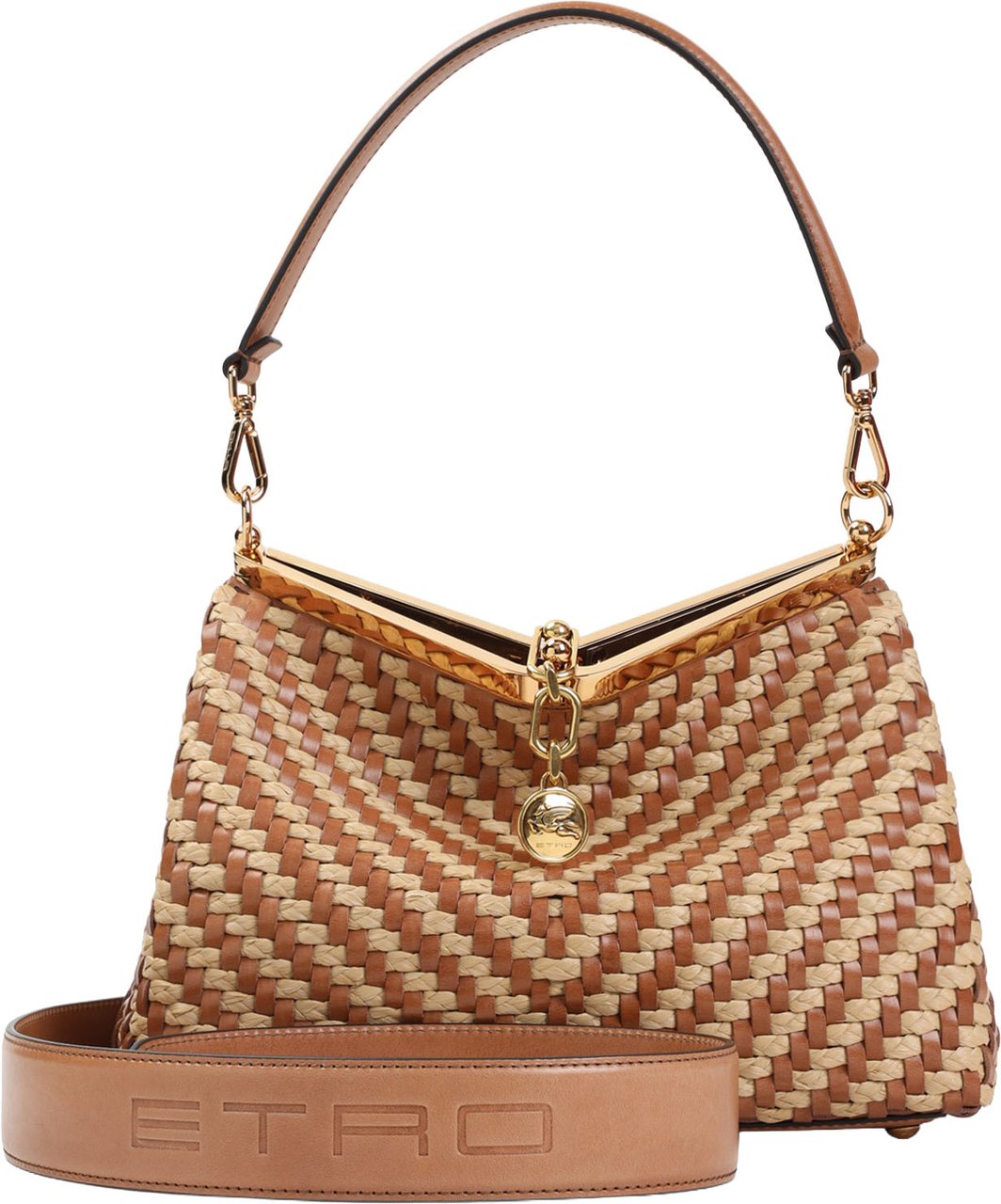Etro Vela M Rafia Shoulder Bag Divers