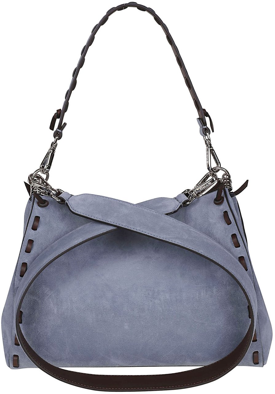 Etro Medium Vela Shoulder Bag Blue Blauw