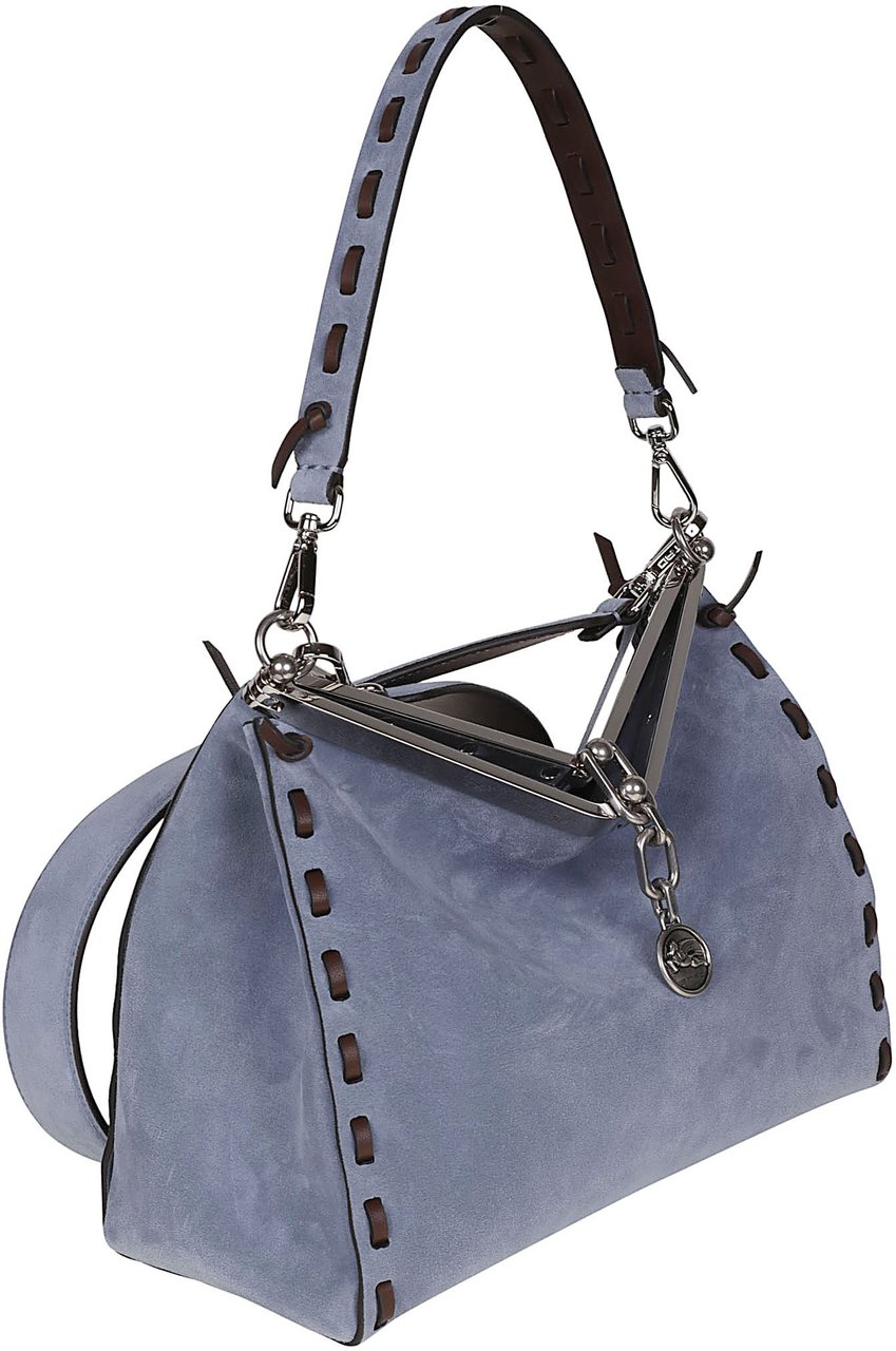 Etro Medium Vela Shoulder Bag Blue Blauw