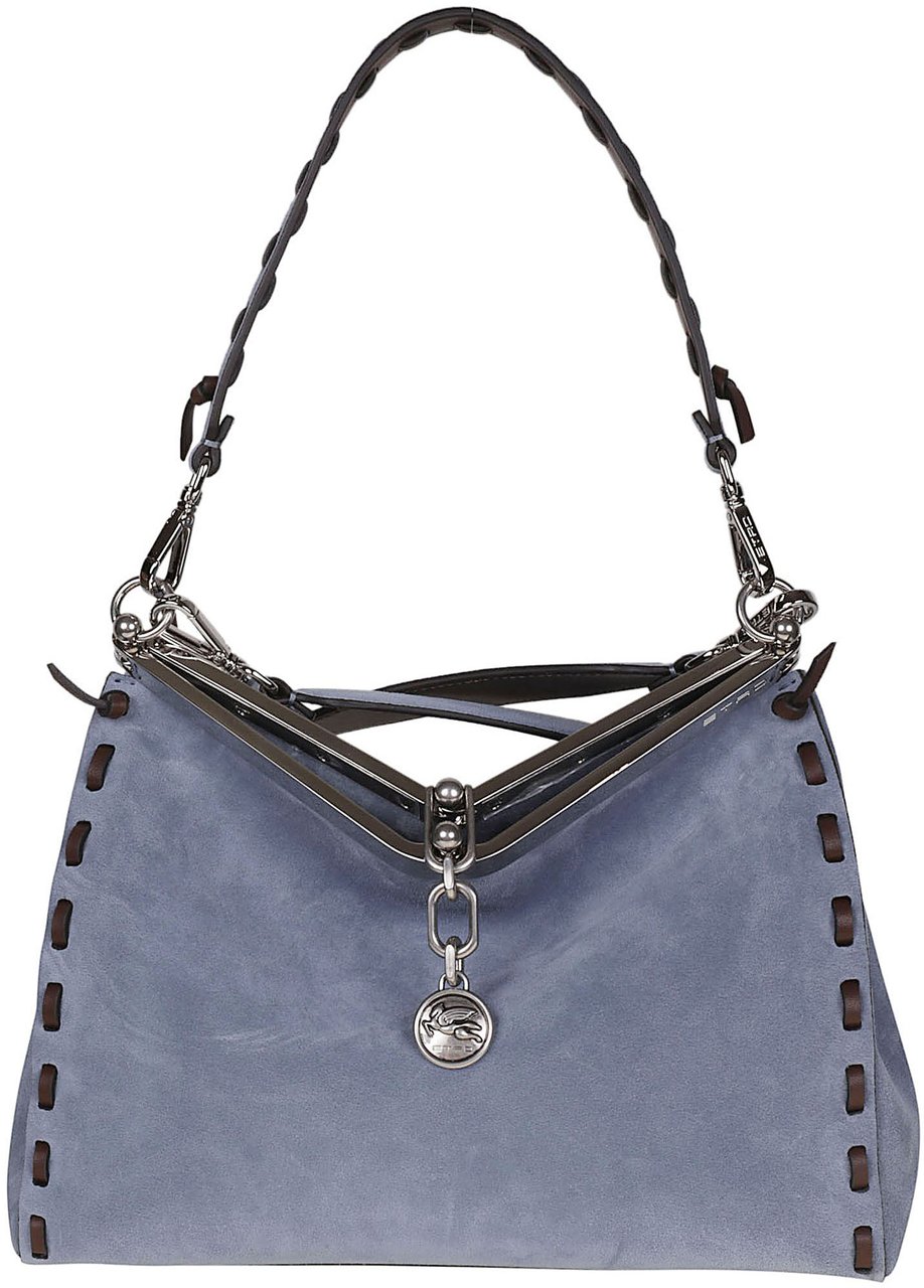 Etro Medium Vela Shoulder Bag Blue Blauw