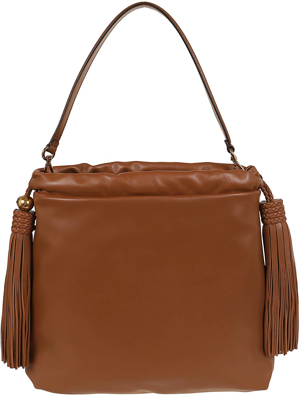 ETRO Sh.Bag Kalispera M Leather + Tassels 32,8x31x7 Maroon