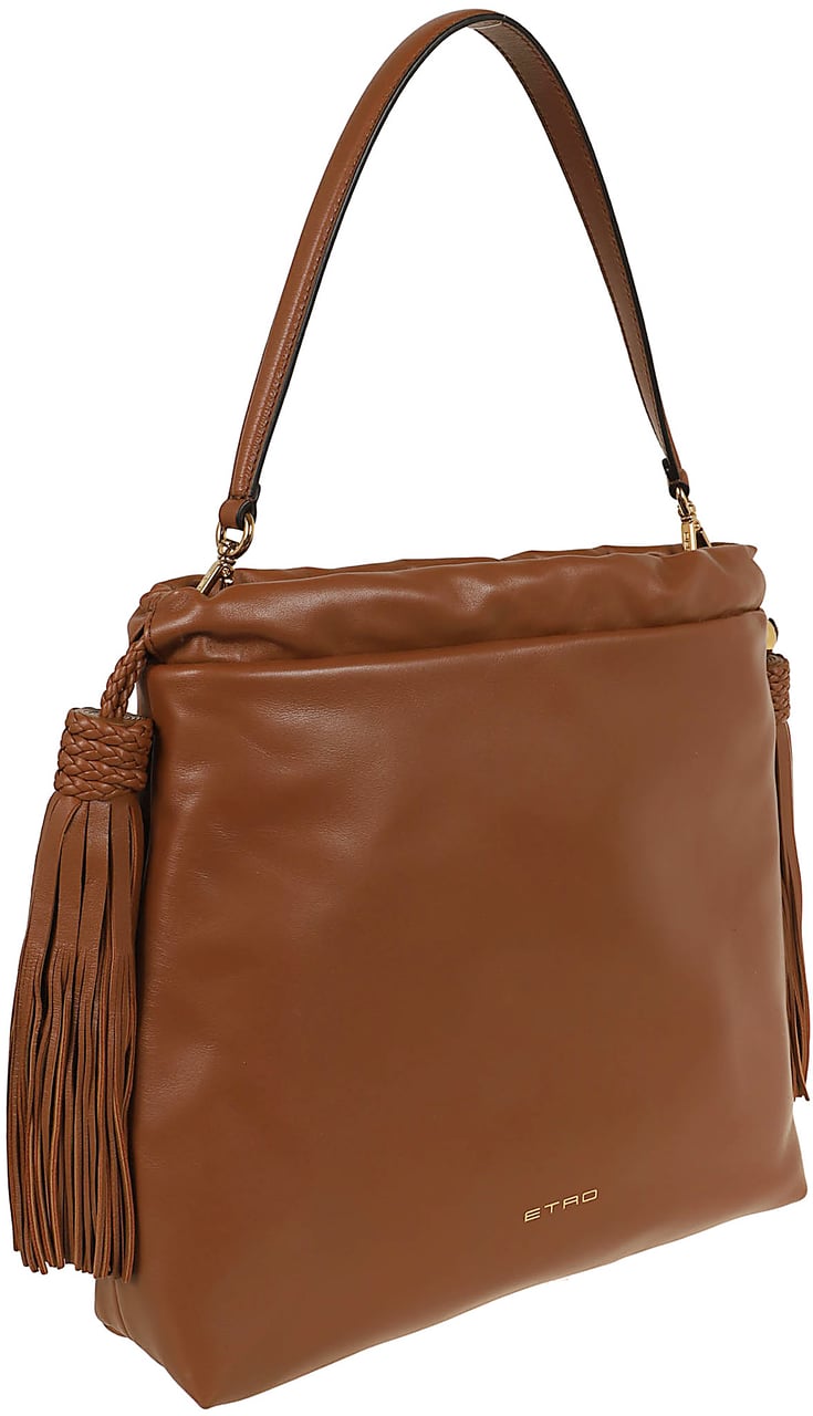 ETRO Sh.Bag Kalispera M Leather + Tassels 32,8x31x7 Maroon