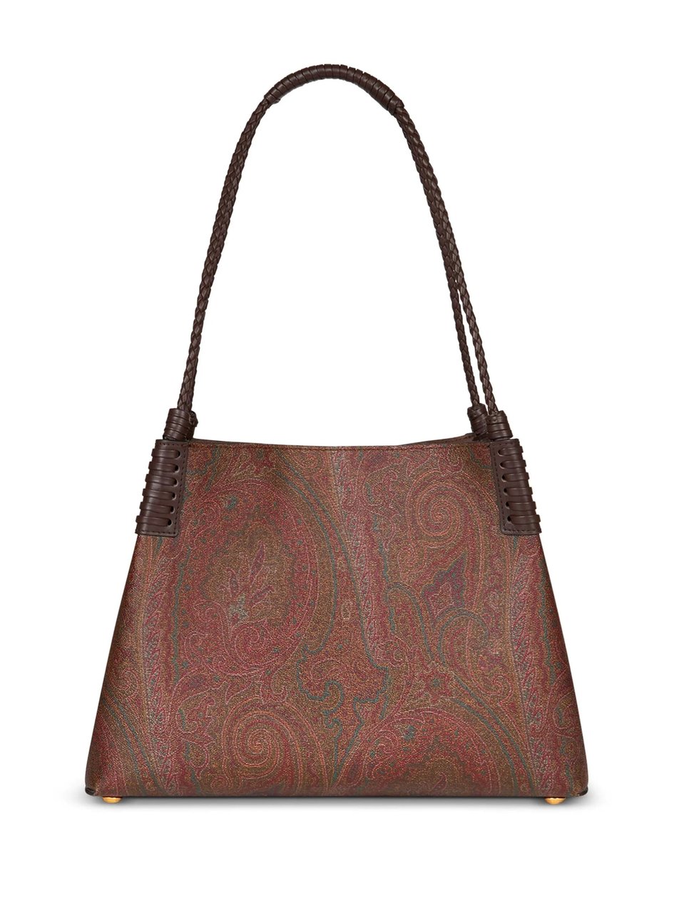 Etro Multicolored Embossed Leather Tote Bag with Pegasus Motif Bruin