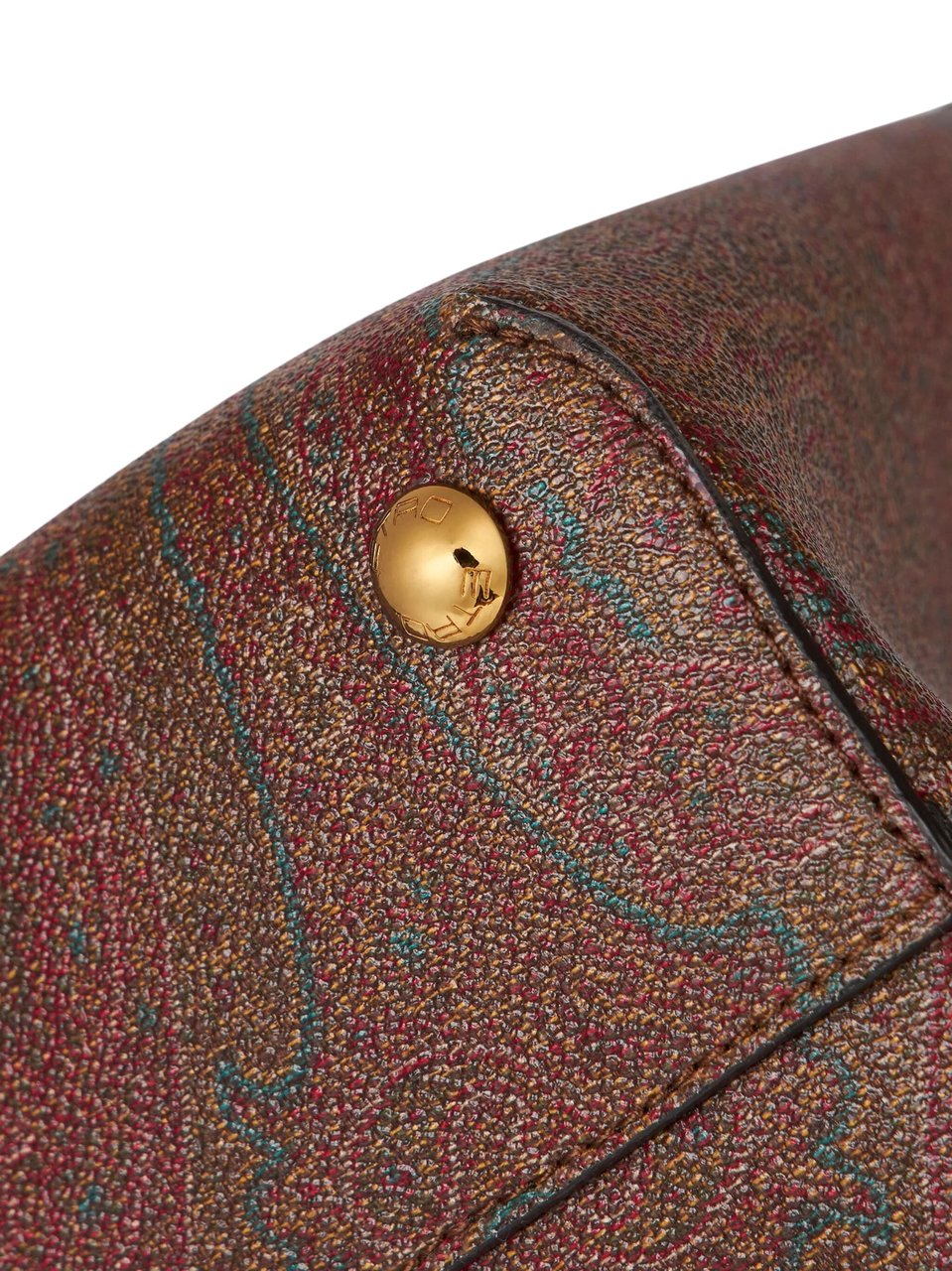 Etro Multicolored Embossed Leather Tote Bag with Pegasus Motif Bruin