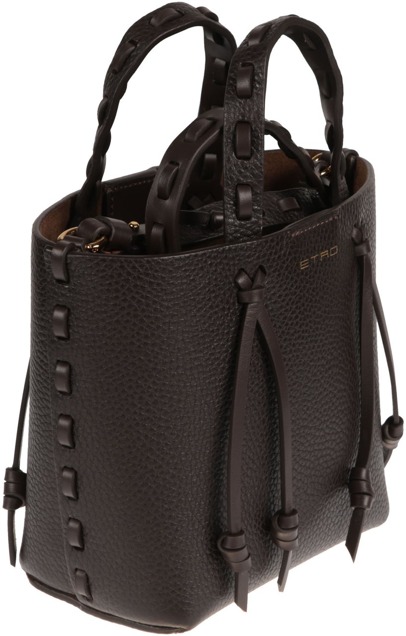 Etro Mini Essential Specials Threading Shopping Bag Brown Bruin