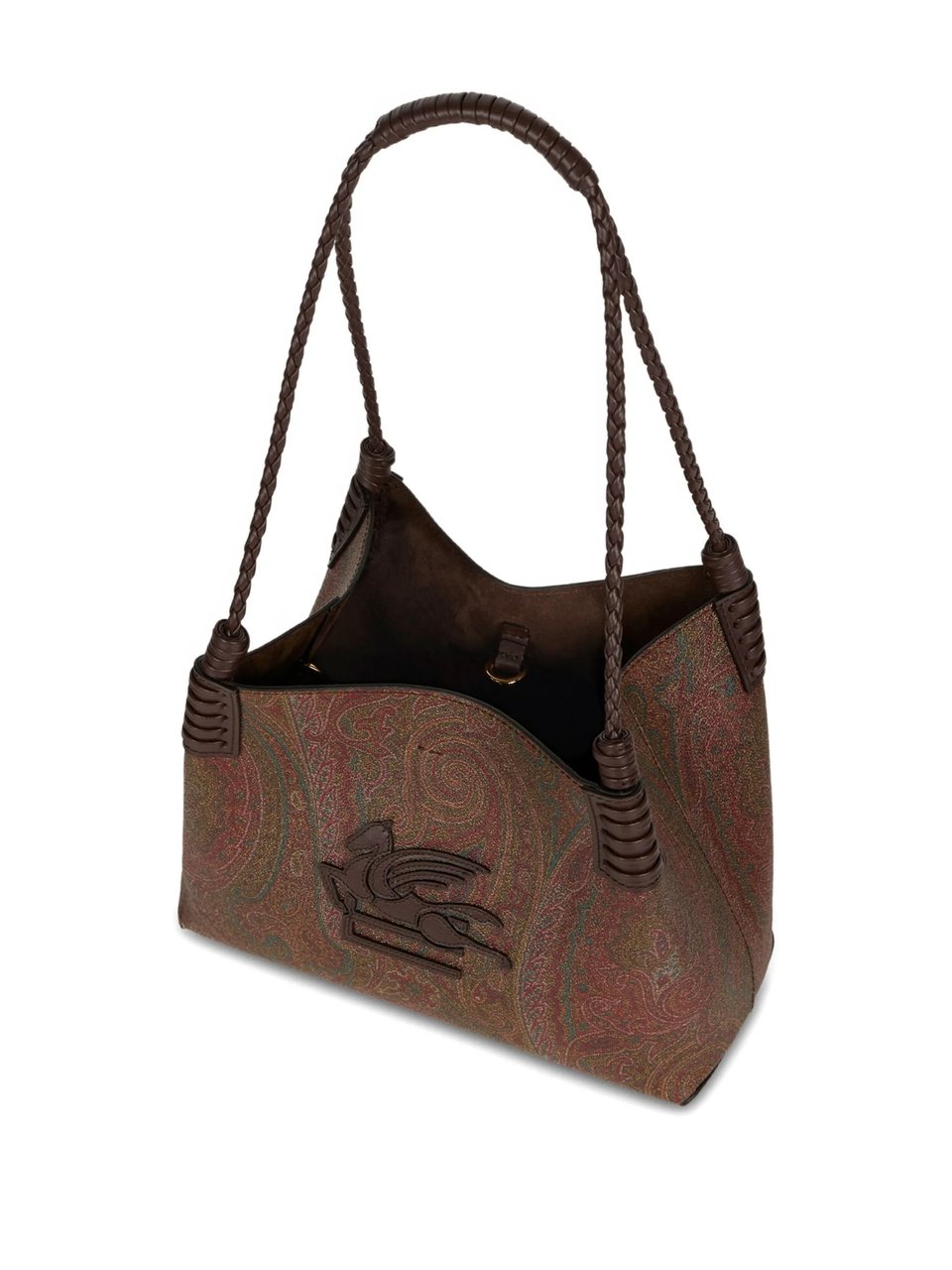 Etro Structured Handbag with Classic Paisley Pattern Grijs